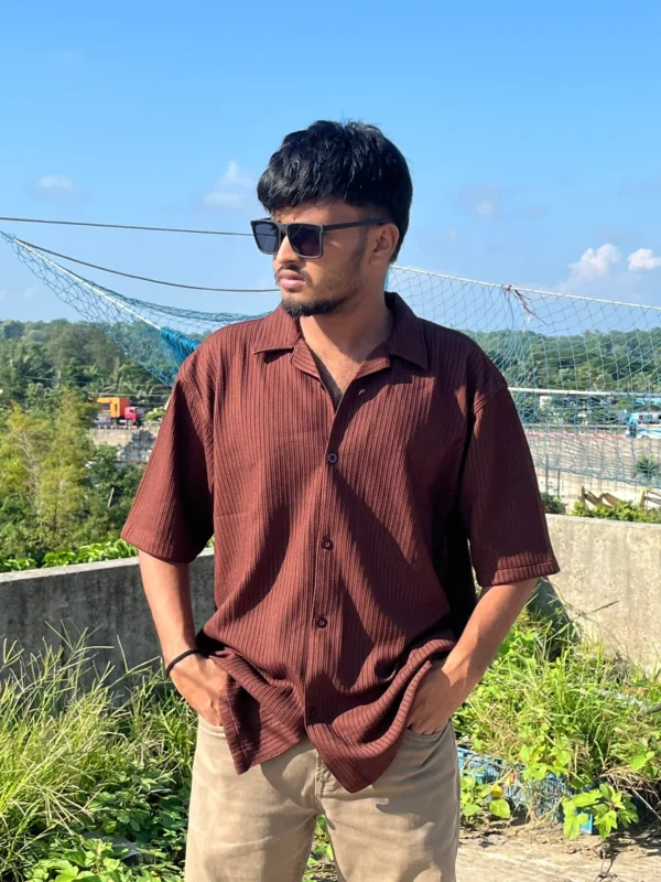 LuckoriX Old Money Chocolate Brown Shirt